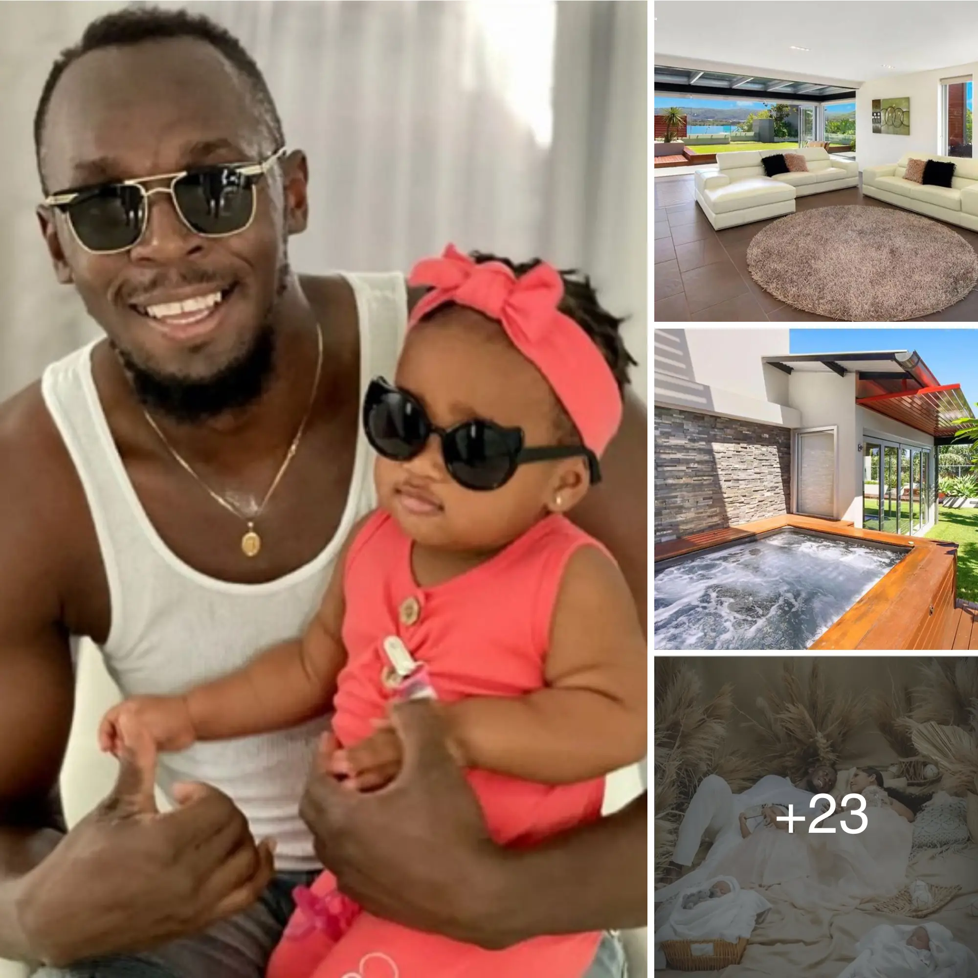 Usain Bolt Joyfully His Fourth Child In The Luxurious Mansion